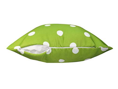 Poise3Ehome Outdoor Throw Pillow Covers Set Of 2 Waterproof Decorative Pillow Covers For Living Room, Couch, Patio, Spring, 18X18 Inches, Green Polka Dot #TOP2