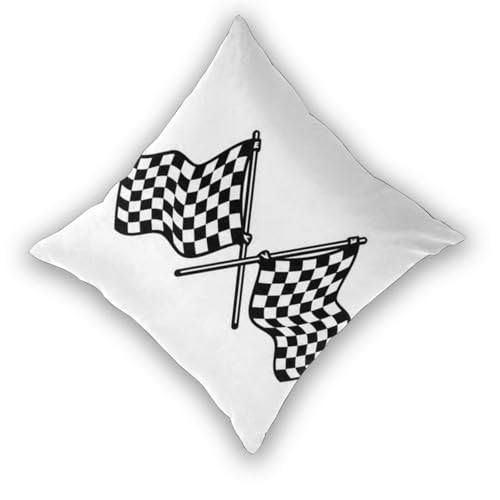 Lot de 2 taies d'oreiller carrées drapeau de course imprimé 60x60 cm