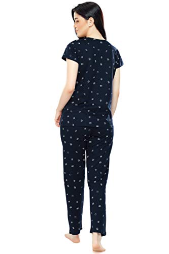 Image of ZEYO Women's Cotton Cactus Printed Night Suit Set of Top & Pajama Set 5293 (Available in Plus Size)
