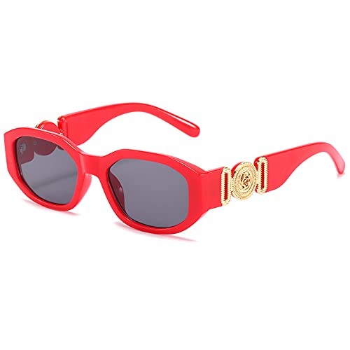 Image of LASPOR Irregular Sunglasses for Women Men Trendy Retro Vintage Rectangle Glasses Hexagon Shades Driving UV400 Protection