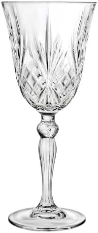 RCR Crystal Melodia Wine Glasses, Set of 6, Perfect for Wine Or Cocktails, Classic Goblet Shape, 210 ml, Perfect for Birthdays, New Homeowners, Weddings, Parties, Dishwasher Safe, 21 cl