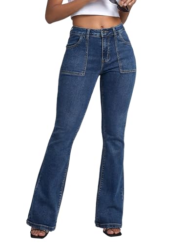 roswear Flare Jeans for Women Stretch Bootcut Jeans 90s Denim