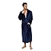 U2SKIIN Mens Fleece Robe Plush Collar Shawl Bathrobe(Navy,L/XL)
