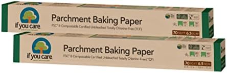 If You Care Parchment Baking Paper 70 Sq Ft Roll, Unbleached, Chlorine Free, Greaseproof, Silicone Coated, Standard Size, Fits 13 Inch Pans (Pack of 2)