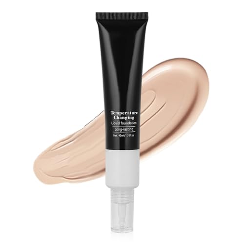 Base de maquillaje a juego - Corrector de 40 ml | Maquillaje que ajusta la temperatura para todos los Tońos de piel, prebase hidratante y base luminosa para mujeres, cobertura perfecta, larga duración