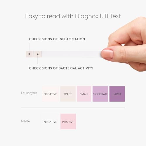 diagnox health uti test strips for women - accurate results in 2 minutes - urine test strips for urinary tract infections 25 count