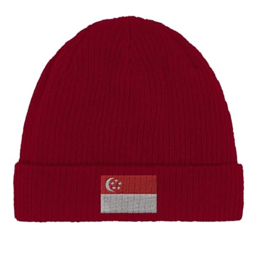 Bonnet en coton drapeau de Singapour confortable et léger pour adulte