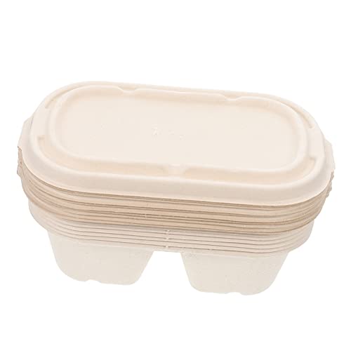 LAPYAPPE 10pcs Disposable Lunch Boxes Paper Packaging for Hotels Schools Canteens for Light Meals