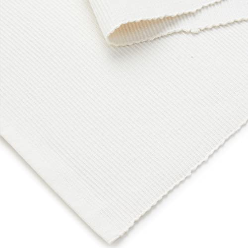 Image of Encasa XO Dining Table Runner for 4 to 6 Seater| Yarn Dyed Fine Ribbed Cotton | Size 32x183 cm | Solid Off White | Machine Washable