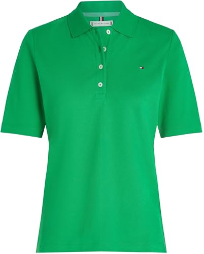Tommy Hilfiger Damen Poloshirt Kurzarm Regular Fit, Grün (Radiant Green), XXS 4