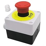IP65 Wasserdichter EStop Drucktastenschalter Station roter Pilz-Stoppschalter 22 mm AC220V 10A für Baustellen und Abwasserbehandlung