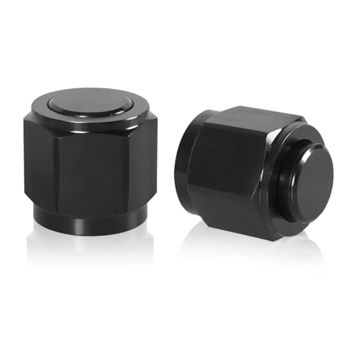 KHGUZ 2PCS 8AN Car Female Flare Cap Block Off Fitting Plug, Aluminum Auto Female Flare Cap Port Fitting Nut Adapter for Fuel Oil Line, Car Interior Accessories, Universal for Vehicles