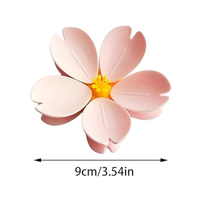 Cherry Blossom Magnetic Bag Clips, 2025 New Bag Clamps for Food, Pink Sakura Food Sealing Clamp for Kitchen, Decorative Fridge Magnets, 1 Flower 5 Clips (1)