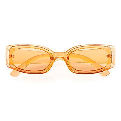 FEISEDY Retro Rectangle Sunglasses Women Men Vintage 90s Small Glasses Thick Narrow Fashion Y2K Plastic Glasses B24622