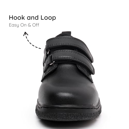 Blikcom Boys Kids School Uniform Shoes Adjustable Laces Formal Oxford Dress Shoes Loafers2