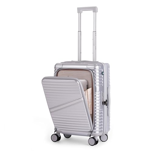 Image of Assembly Oblique Pro 20 Inch Cabin Trolley Bag Hard Shell Polycarbonate Suitcase with Laptop Compartment with TSA Lock 8 Spinner Wheels Carry On