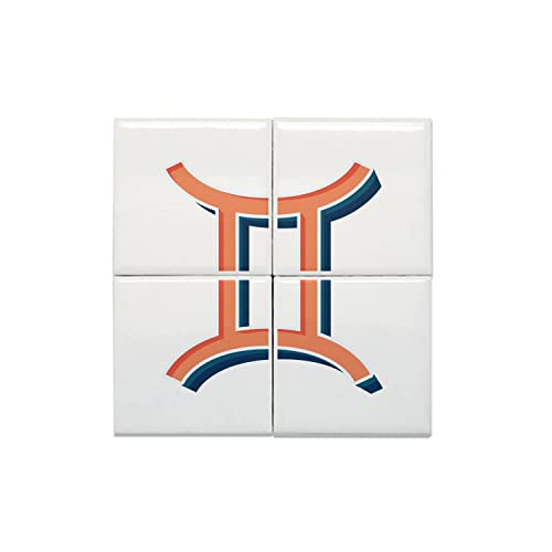Carreaux céramique décoratifs zodiaque Gémeaux - Tableau mural 40x40cm symbole astres et allégorie