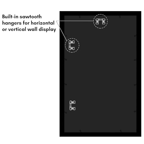 Americanflat 13x21 Picture Frame with Polished Plexiglass - Black Picture Frame - Wide Photo Frames Made of Engineered Wood for Vertical or Horizontal Wall Display - Epic Collection - Black
