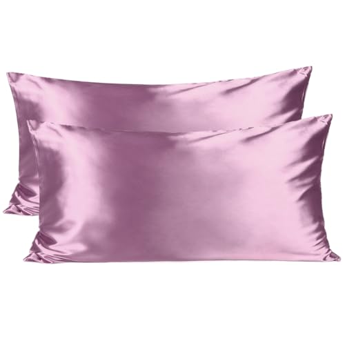 Yanibest Satin Pillowcase, King Size Pillow Cases Set of 2 - Silk Pillow Cases for Hair and Skin with Zipper, Silk Pillow Cases King for 20"x36", Exquisite Packaging for Women Men