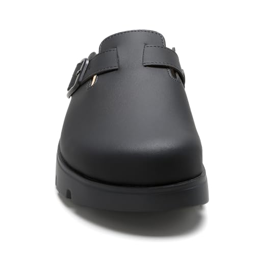 Image of Women's Suede Platform Clogs Chunky Mules Slip On