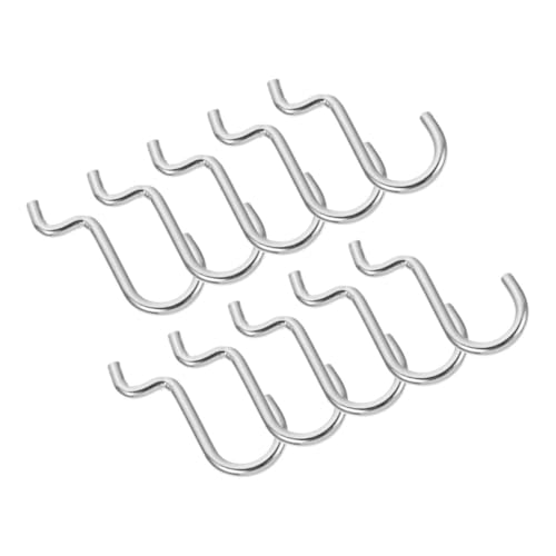 GARVALON 10 Pack Iron Wire Hooks for Pegboard Easy Install Heavy Duty Garage Organizer Hooks