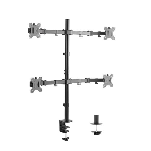 ZIPP Quad Monitor Desk Stand Mount Full Motion Articulating Arm 4 LCD LED Monitor TV Mount Computer Displays Stand Size – 13″-32″ inch (Black) ZIPP Quad Monitor Desk Stand Mount Full Motion Articulating Arm 4 LCD LED Monitor TV Mount Computer Displays Stand Size – 13″-32″ inch (Black)