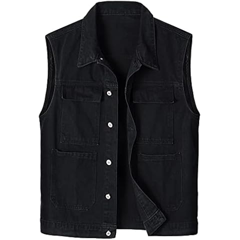 Btmpmcs Chaleco de Denim para Hombre sin Mangas con Capucha Cover