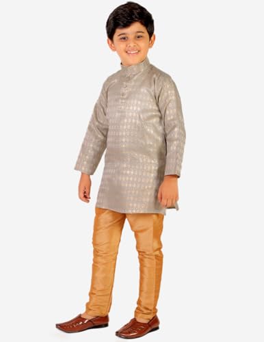 Image of Prakhyat Boy's Kurta Pajama Set (Silk) Traditional Dress Ethnic Wear (P-170)