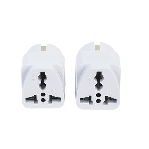 Image of Ocko Europe to Universal Travel Adapter Schuko Plug | Type E /F European Plug Adapter Universal Socket for Europe, Germany, Spain, Netherland, France (Pack of 2, White)