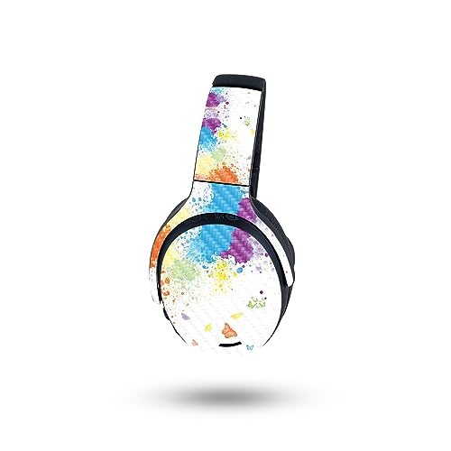 Image of MightySkins Carbon Fiber Skin Compatible with Skullcandy Crusher ANC 2 - Splash of Color | Protective, Durable Textured Carbon Fiber Finish | Easy to Apply