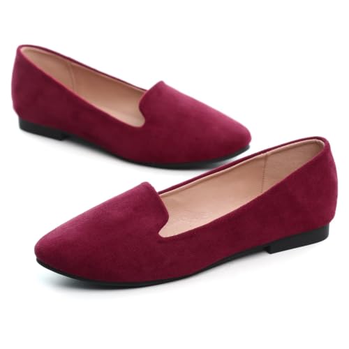 Image of Dear Time Women's Casual Loafers Flats Comfortable Round Toe Dress Shoes Slip On Ballet Flats for Women Work Office Shoes