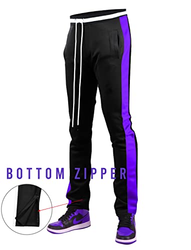 Image of SCREENSHOT Screenshotbrand Mens Hip Hop Slim Fit Track Pants - Athletic Jogger Bottom with Side Taping
