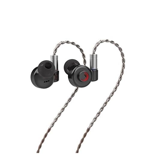 LETSHUOER D13 Custom 13mm Dynamic Driver in-Ear Monitor, DLC Diaphragm HiFi in-Ear Earphone IEMs with Dual Cavity Design (Black, 3.5mm)