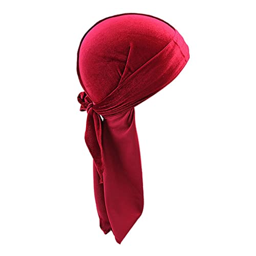 kowaku Adult Silk Headgear Turban Chemo, Wine red, as described