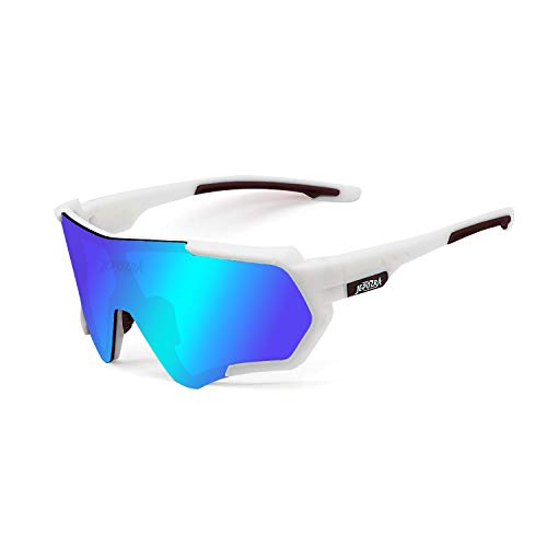 TOPTETN Polarized Sports Sunglasses for Men Women, Bike Glasses Bicycle Sunglasses for Driving