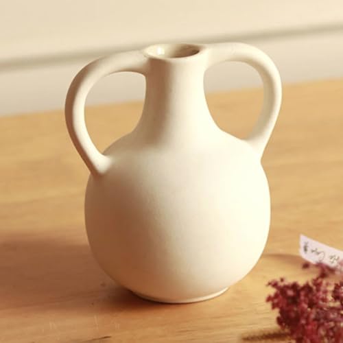 Image of Bliss Hohm Jini Vase White Round, Vase for Home Decor, Flower Vases for Living Room, Office Decor, Decoration Items, Wall Tabletop showpieces, Small Desk Decorative Items (White Jini)