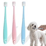 Kleine Katze Zahnbürste, 3 Stück, Hunde Zahnbürste, Katzen Zahnbürste, 360 Grad Hundezahnbürste, Katzezahnbürste Wiederverwendbar, Mundhygiene, Deep Clean Pet Teeth, Zahnbürste Katze und Hunde