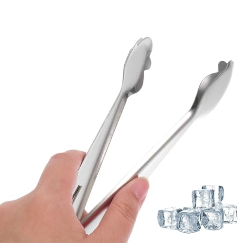 Pinzas para Hielo, Pinzas hostelería, Pinzas servir alimentos, Pinzas para cubitos de hielo, Pinzas para azúcar, pinzas para dulces, pinzas para servir, Acero inoxidable, 18.5 cm
