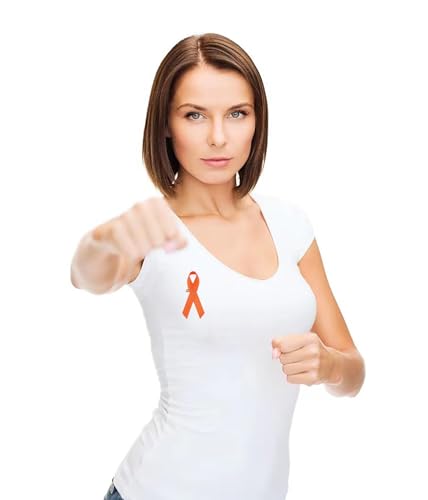 Image of Orange Ribbon Satin Pins Awareness Pins, 100 Pcs Leukemia Awareness Kidney Cancer Satin Badges Multiple Sclerosis Gun Violence Awareness Brooches with Safety Pin for Charity Event