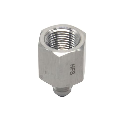 Image of HFS(R) 1 /4 inch Female NPT to 1 /4 inch Male JIC Flare Pipe Fitting Reducer Adapter Stainless Steel 304 (1 /4 inch FNPT x 1 /4 inch MJIC)