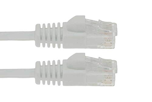 Cable de red Ethernet plano Cat 6 UTP 10 ft blanco miniatura 3