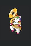  Unicorn with sousaphone: Sousaphone instrument Notebook Diary 6x9 inches Lined 120 pages