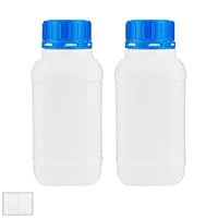 KGGZKG 2 Stücke 1000ml Weithalsflaschen mit Schraubverschluß HDPE Laborflasche 1L Plastikflaschen Weithals-Flasche Chemiekalienflasche mit Deckel für Labor Küche oder Hobby