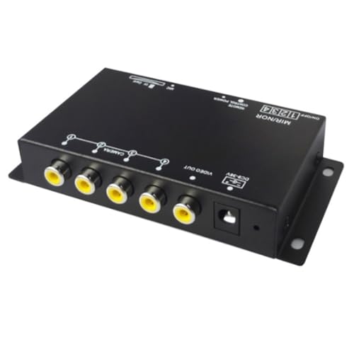 Conmutador de 4 canales para cámara de coche con control de imagen panorámica 360°