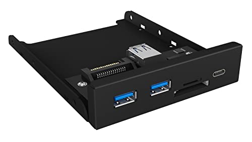 ICY BOX USB 3.0 Frontpanel, 1x USB-C, 2x USB-A, SD und microSD Kartenleser, 3,5 Zoll intern, Metall, IB-HUB1417-i3