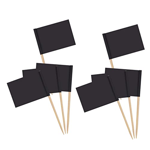 BIUDECO 200 Piezas Unidades Palillos de Madera con Banderas Decorativas para Postres y Aperitivos Banderines para Cumpleaños Candy Bar Comuniones y Fiestas