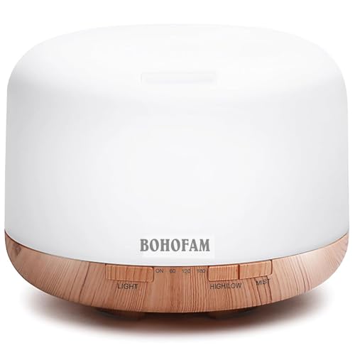 Image of Humidifier Ultrasonic Oil Diffusers, Diffuser Atmosphere Light Humidifier Portable Noiseless Aromatherapy Diffuser, Auto Shut-Off, Essential Oil 500ml Diffusers for Large Room, Home, Office (Classic)
