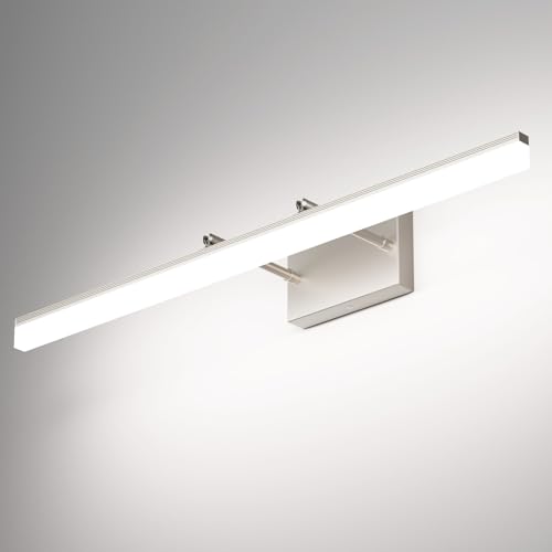 Image of Aipsun 31.5 inch Modern Brushed Nickel Vanity Light Adjustable Bathroom Light Fixtures Over Mirror Rotatable Vanity Lighting 5500K