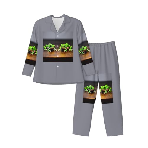 Pijama de manga larga divertido con ranas el regalo perfecto de descanso para hombre