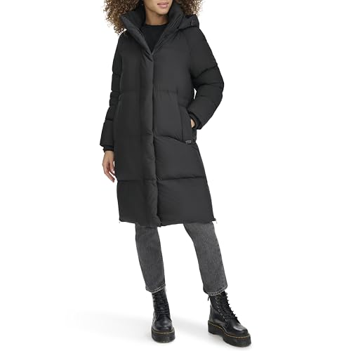 Levi's Women's Cloud Puff Hooded Midlength Puffer Jacket, Black, X-Small by Levi's - Image 3